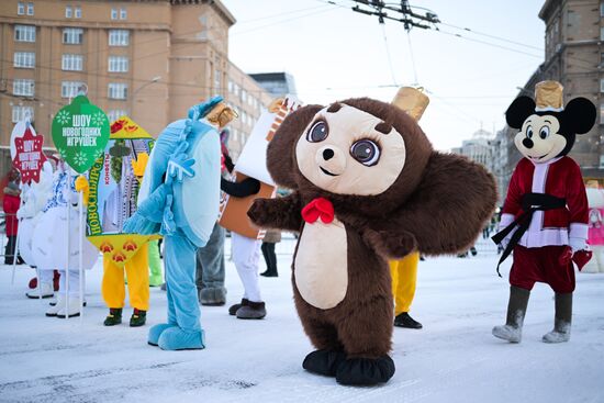 Шествие новогодних игрушек в Новосибирске