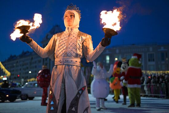 Шествие новогодних игрушек в Новосибирске