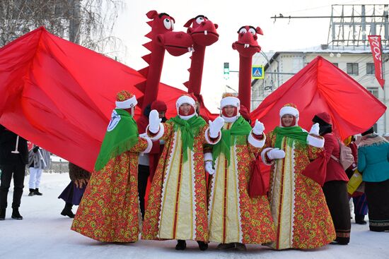 Шествие новогодних игрушек в Новосибирске