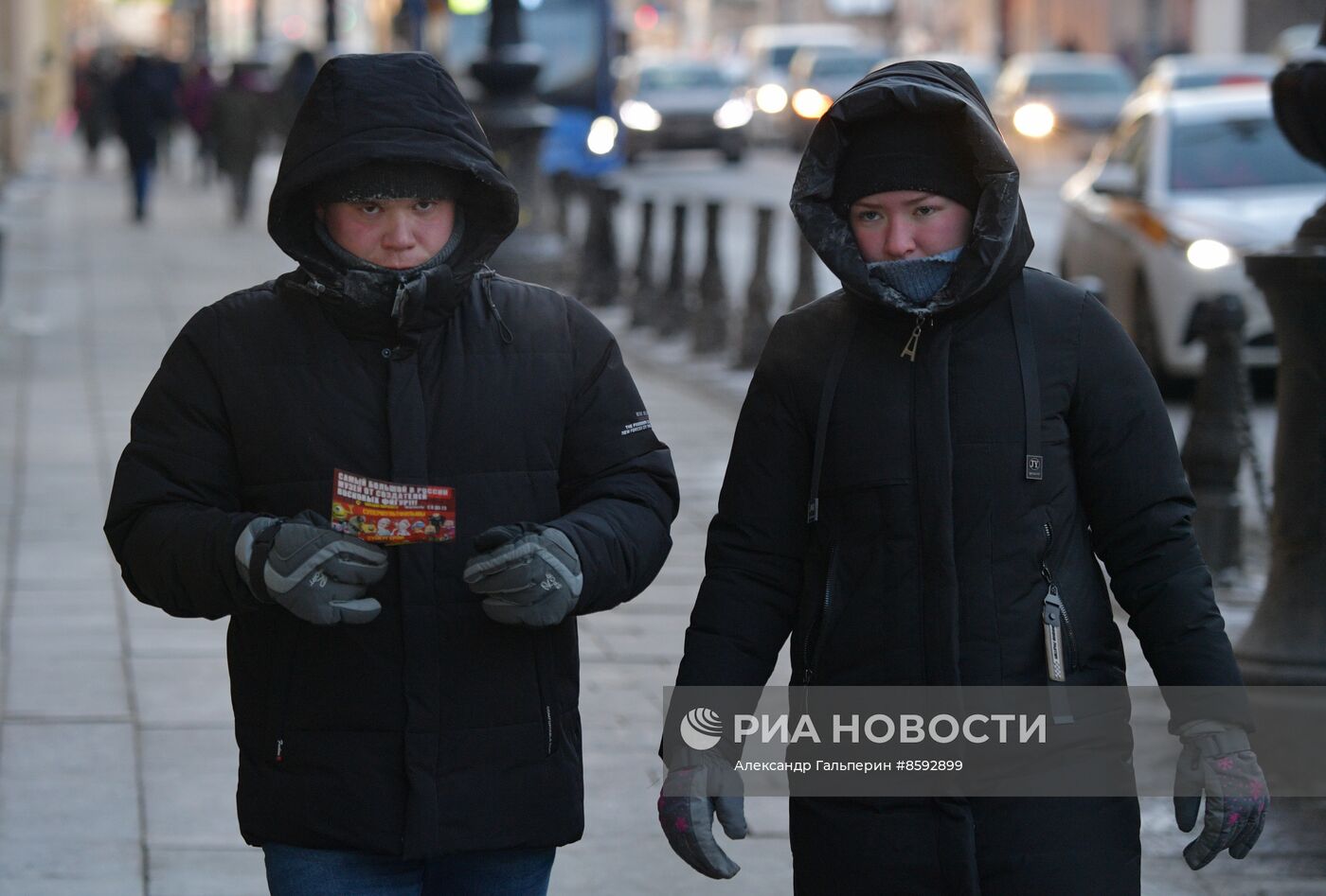 Сильный мороз в Санкт-Петербурге