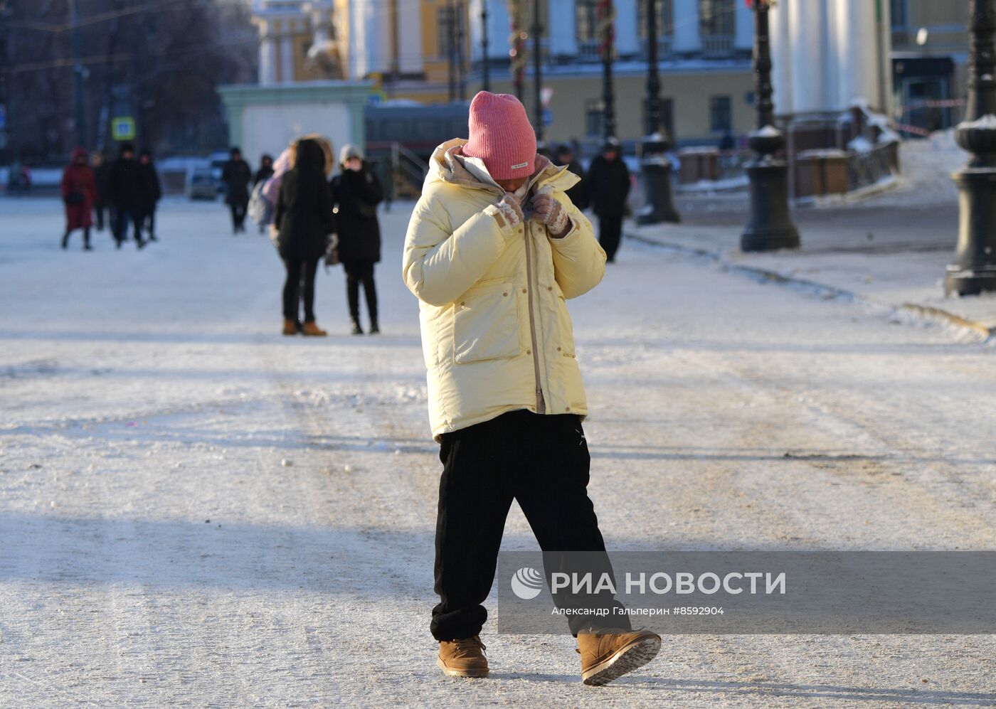 Сильный мороз в Санкт-Петербурге