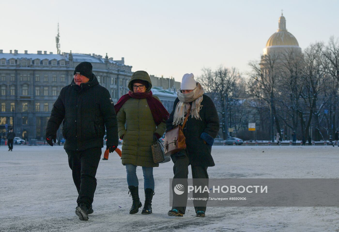 Сильный мороз в Санкт-Петербурге