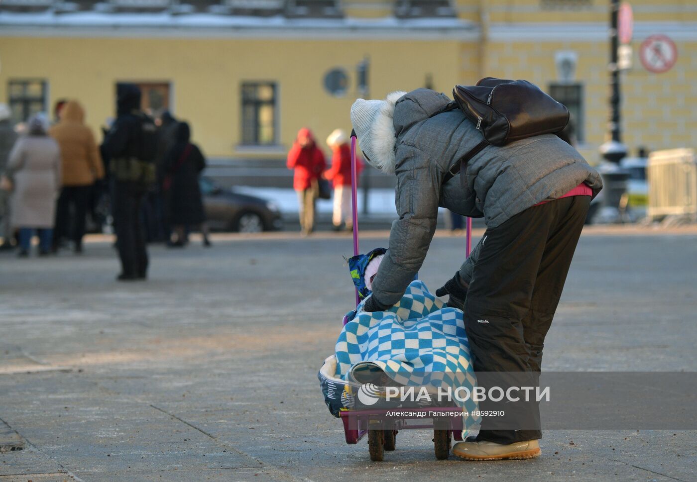 Сильный мороз в Санкт-Петербурге