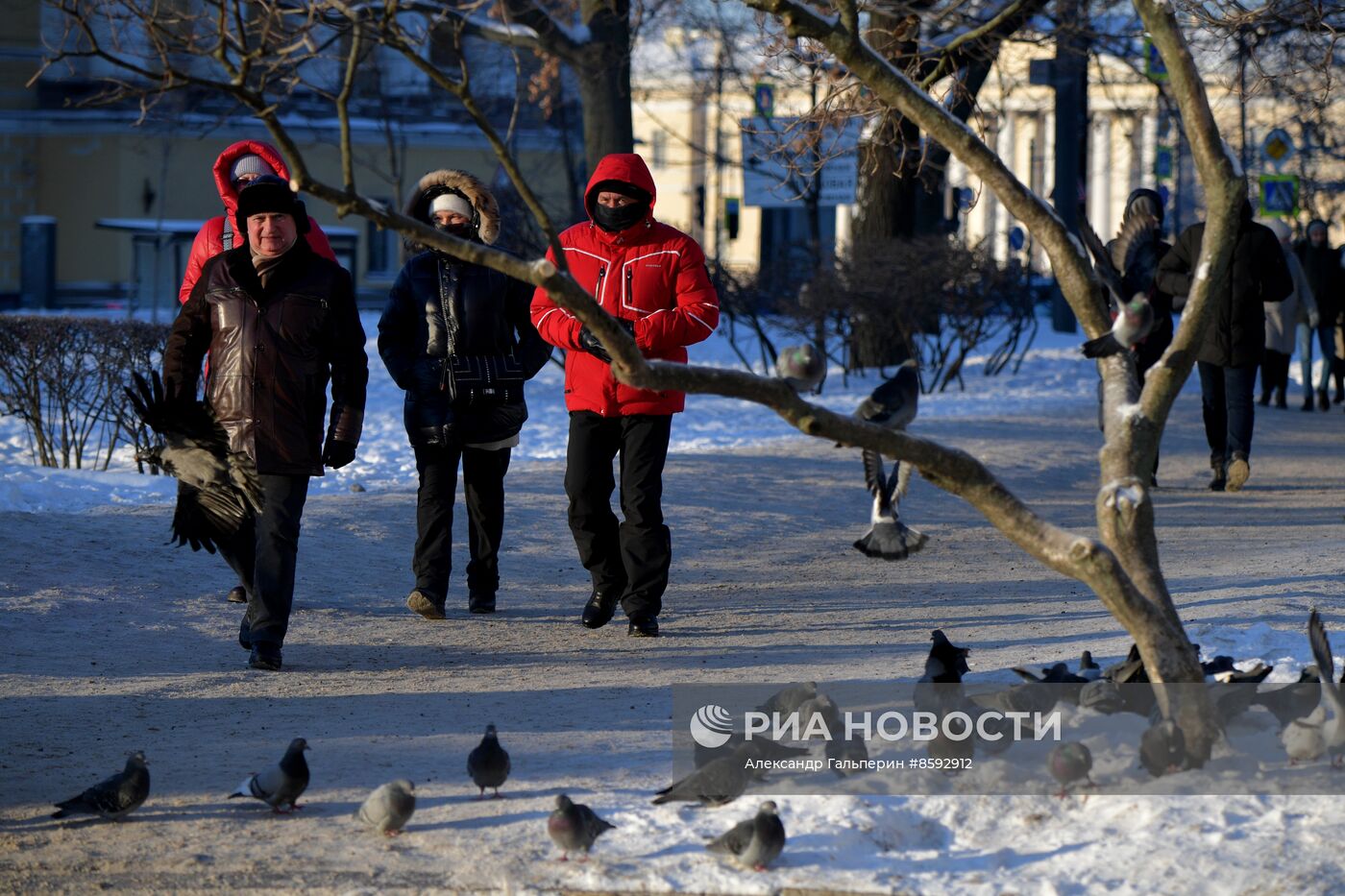 Сильный мороз в Санкт-Петербурге