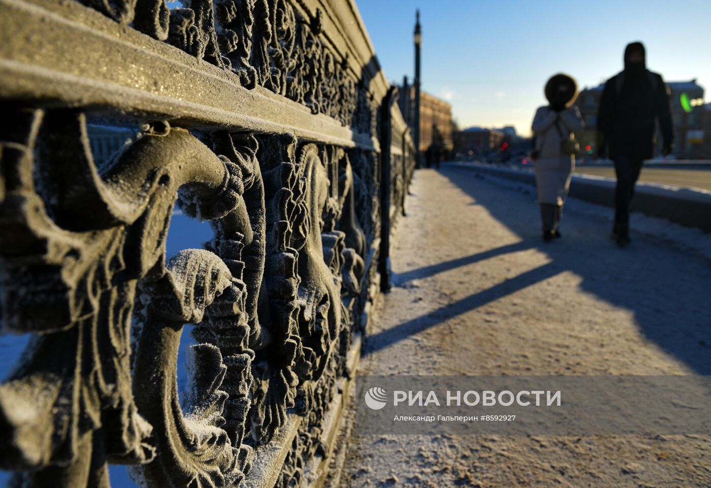 Сильный мороз в Санкт-Петербурге