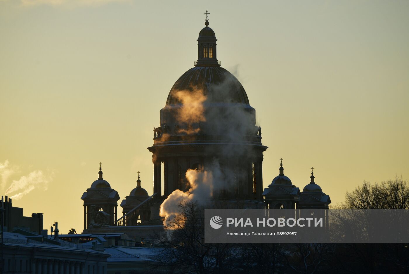 Сильный мороз в Санкт-Петербурге