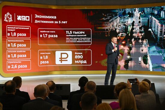 Международная выставка-форум "Россия"
Курская область. День региона, павильон №75
Открытие Дня Региона – презентация Курской области
Роман Старовойт, губернатор Курской области Место: Россия, Москва. Автор: Станислав Красильников/РИА Новости. Выставка "Россия". Курская область. День региона