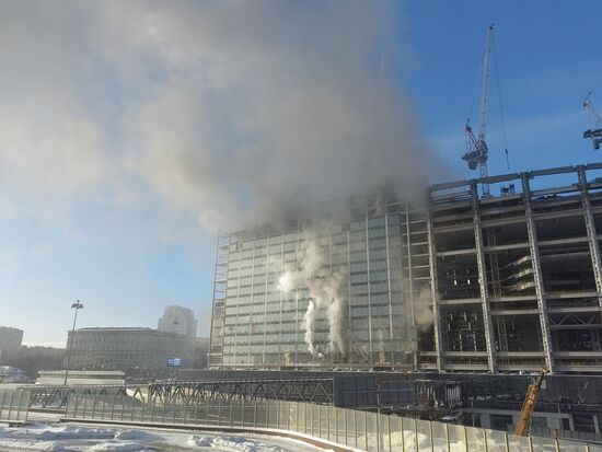Пожар в строящемся офисе "Сбербанк - Сити"
