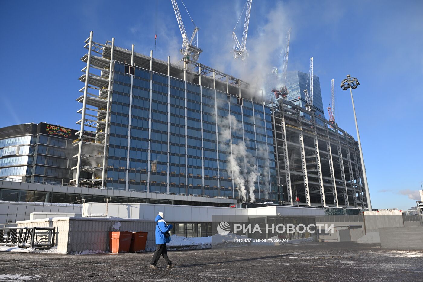 Пожар в строящемся офисе "Сбербанк - Сити"