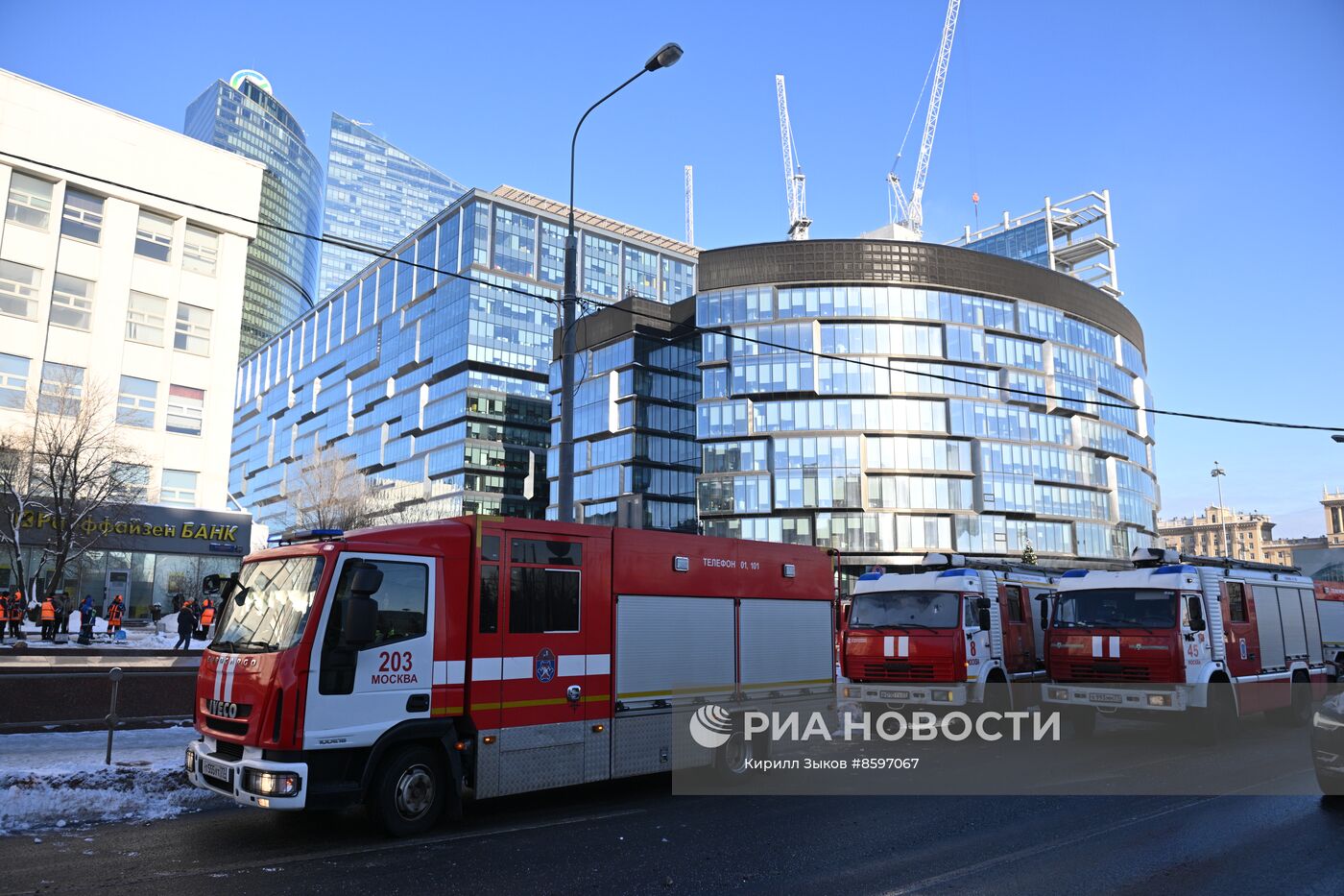 Пожар в строящемся офисе "Сбербанк -С ити"