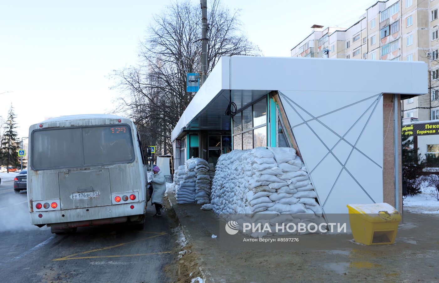 Укрепление остановок общественного транспорта в Белгороде