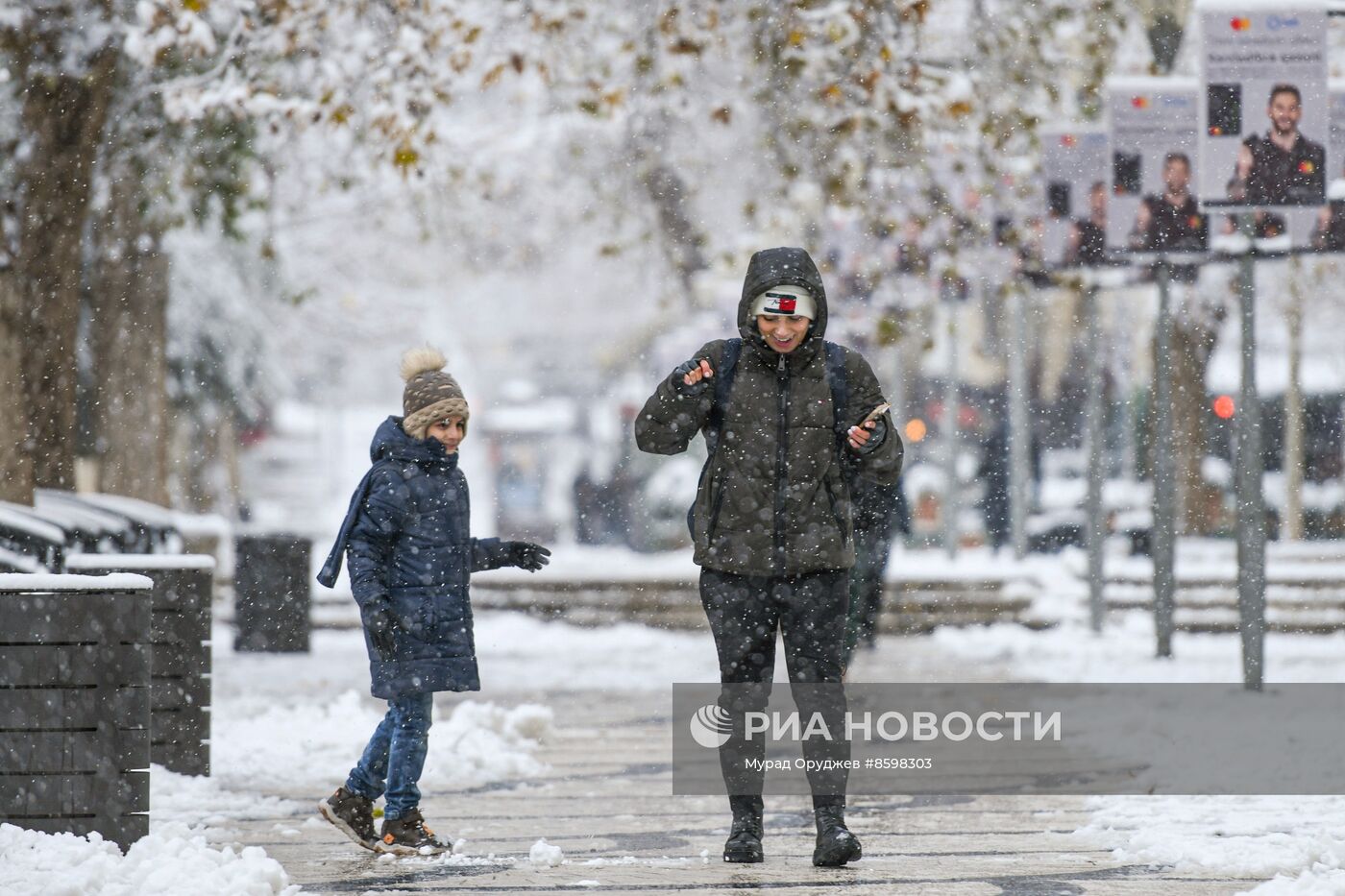 Снегопад в Баку