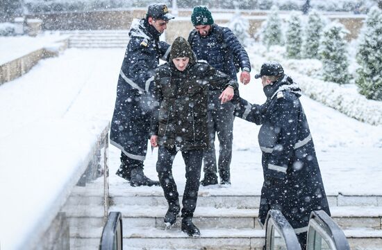 Снегопад в Баку