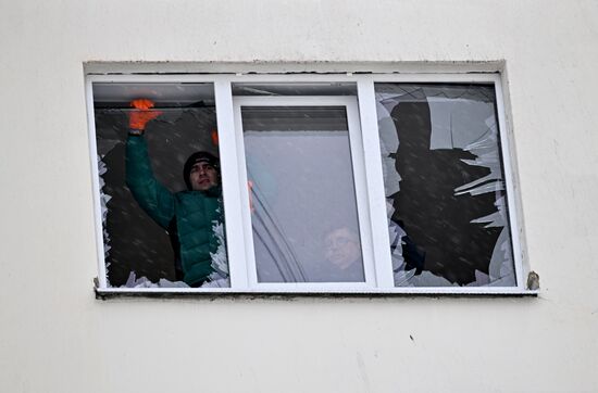 Последствия атаки беспилотников в Воронеже