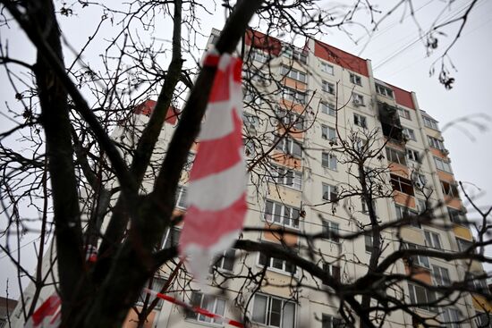 Последствия атаки беспилотников в Воронеже