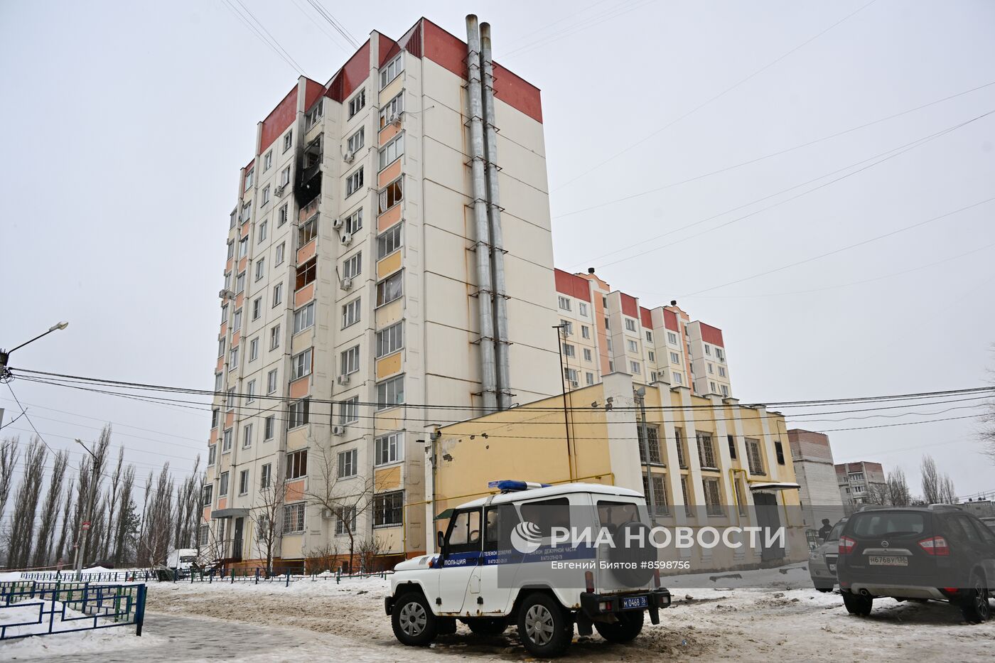 Последствия атаки беспилотников в Воронеже