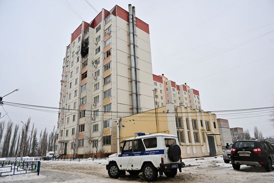 Последствия атаки беспилотников в Воронеже