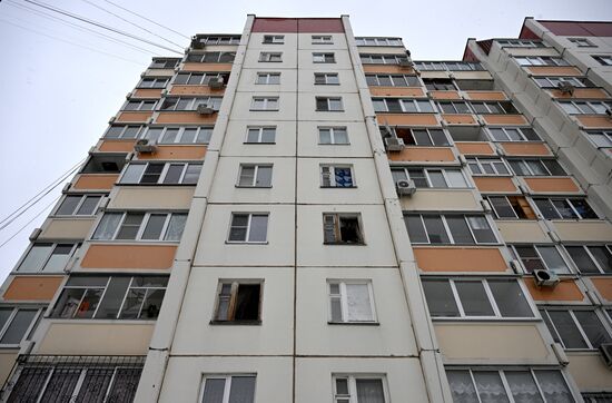 Последствия атаки беспилотников в Воронеже