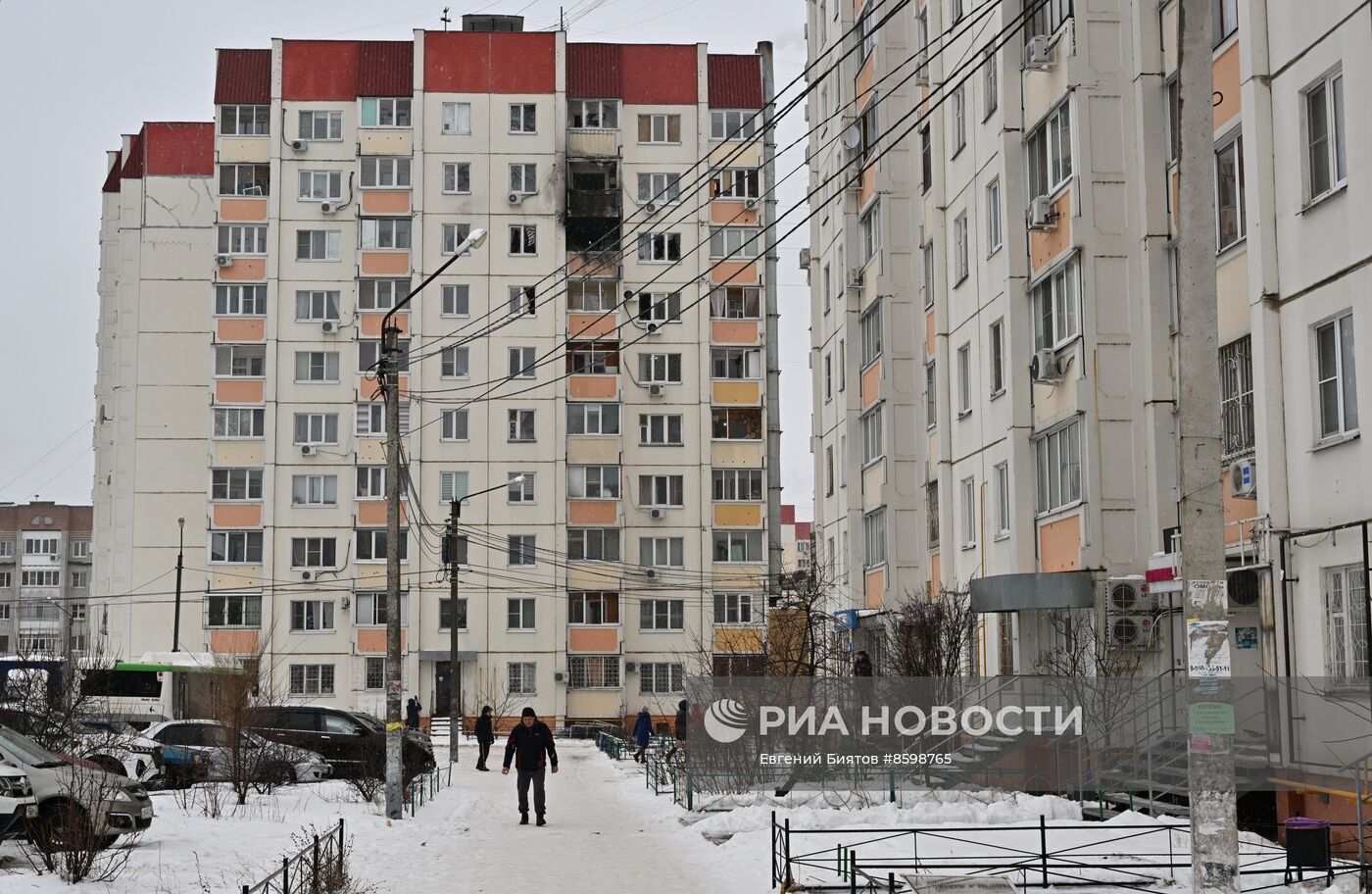 Последствия атаки беспилотников в Воронеже