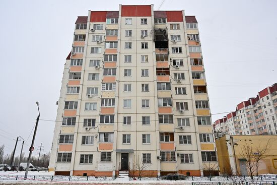Последствия атаки беспилотников в Воронеже
