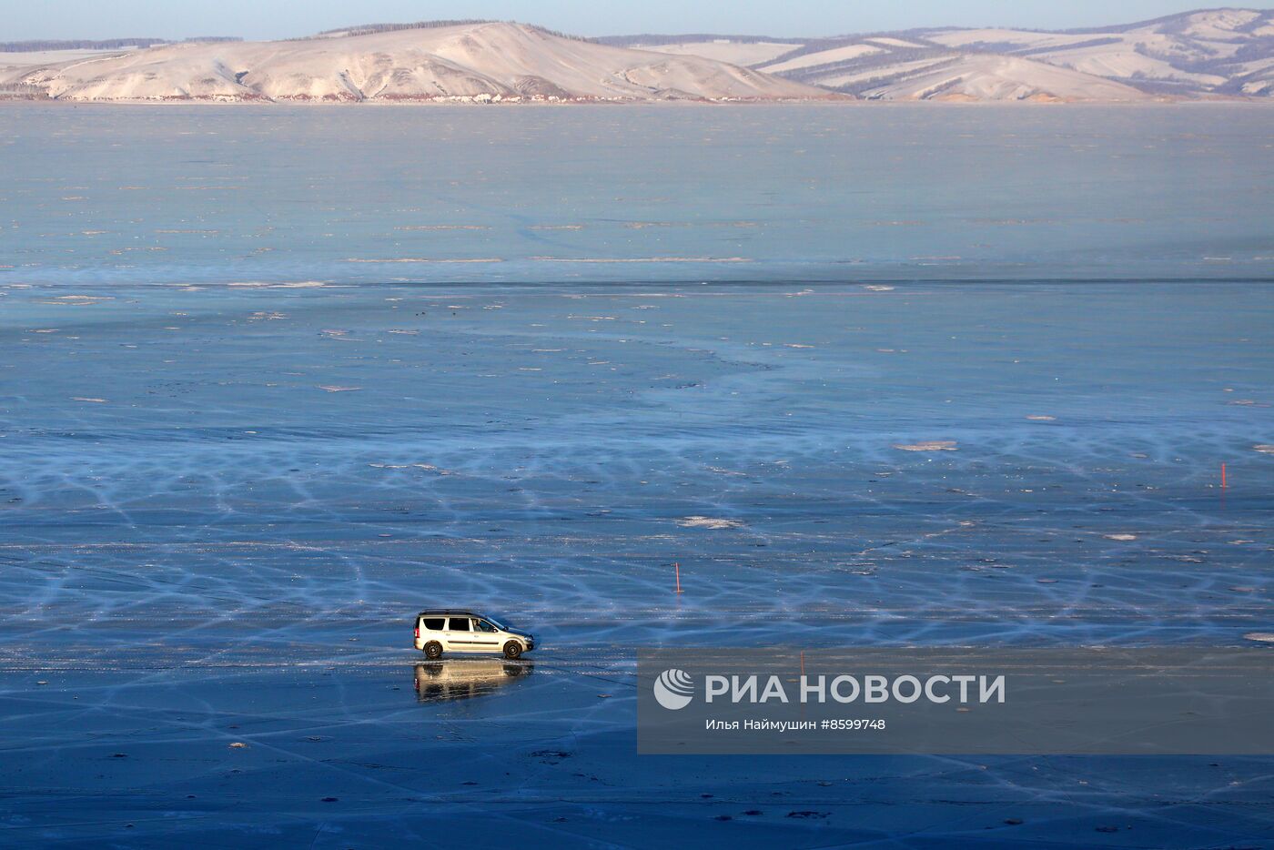 Ледовая переправа через Енисей 