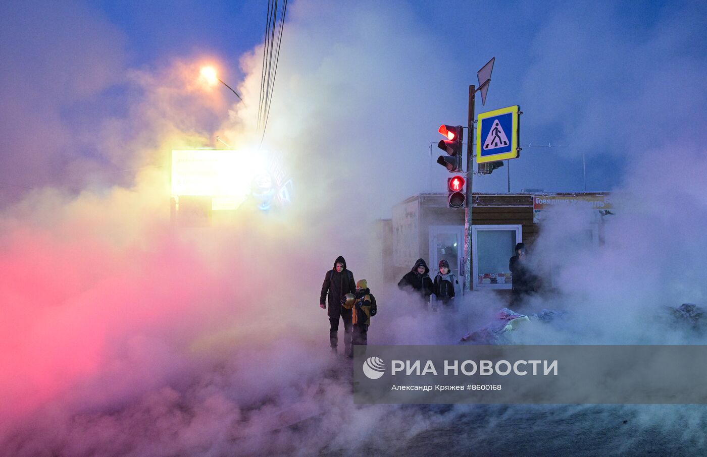 Прорыв на теплотрассе в Новосибирске