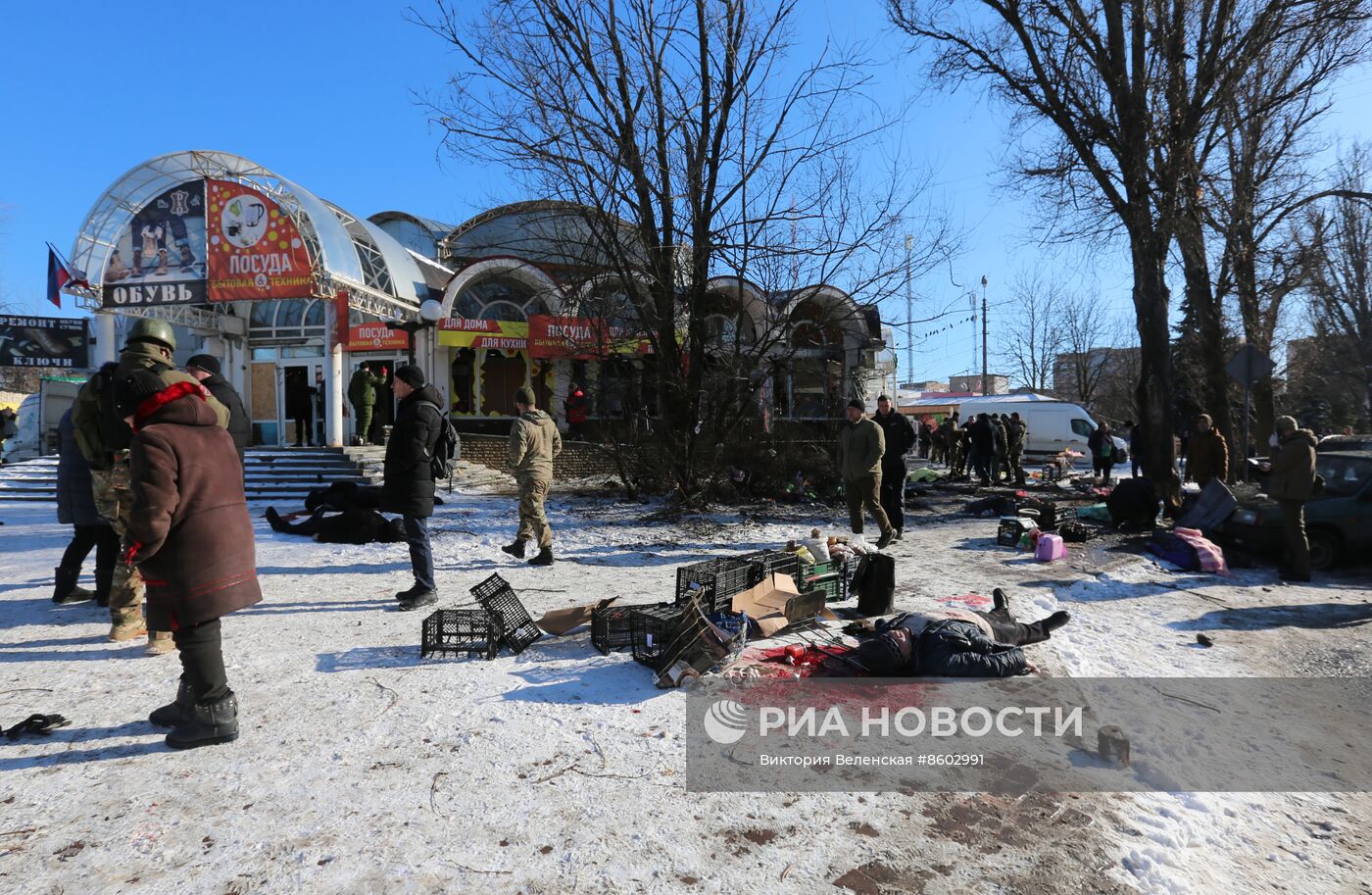 Последствия обстрела Донецка