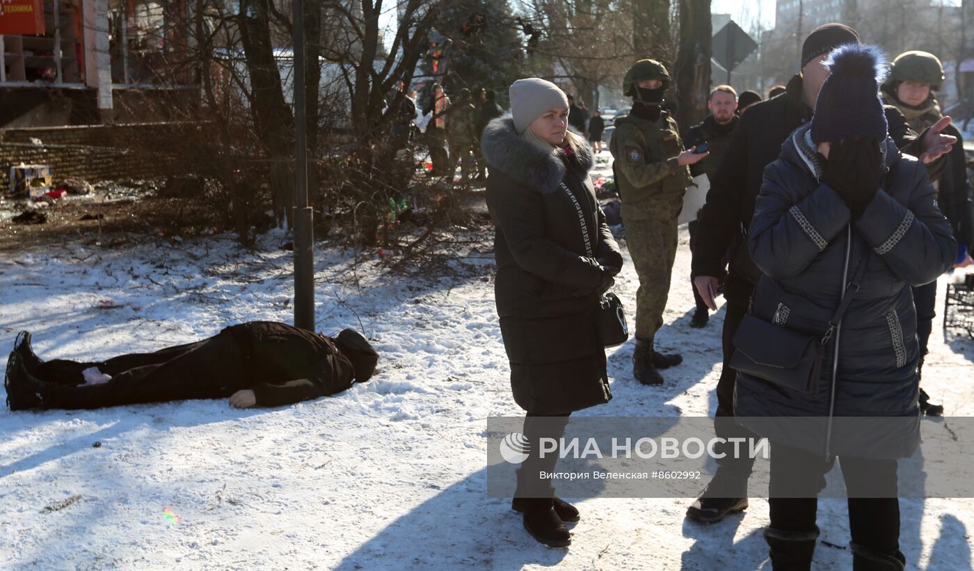 Последствия обстрела Донецка