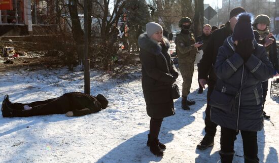 Последствия обстрела Донецка