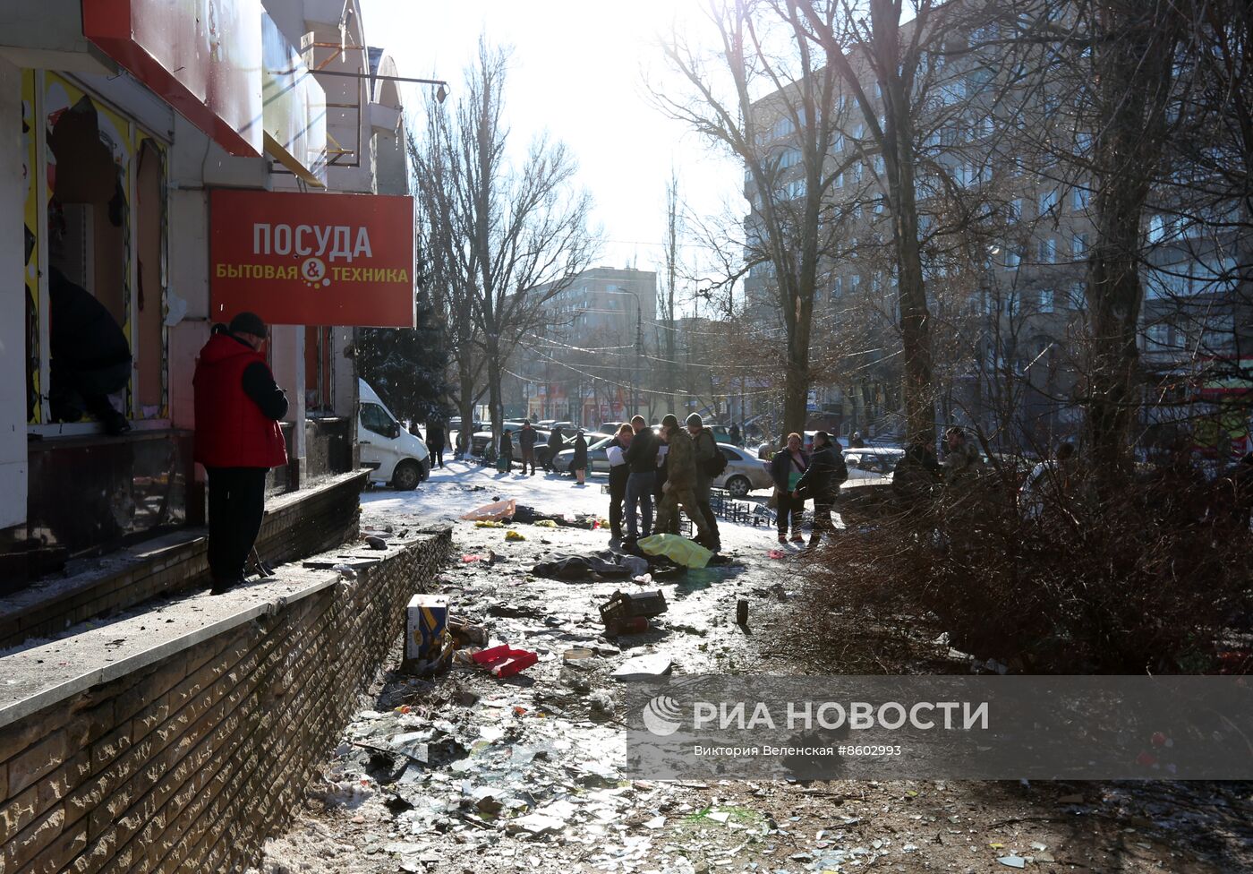 Последствия обстрела Донецка