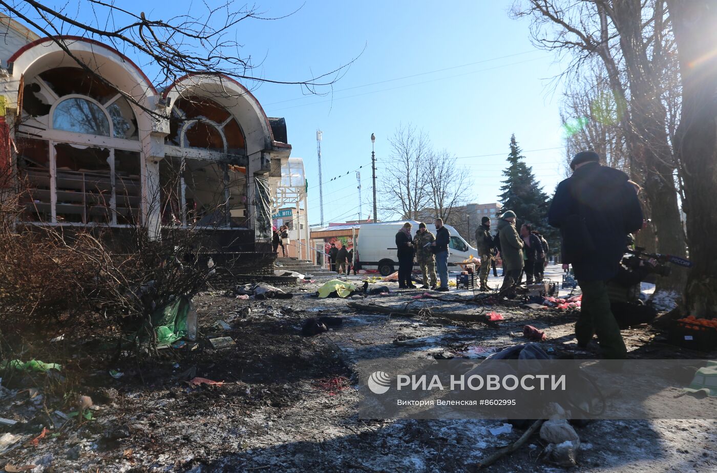 Последствия обстрела Донецка