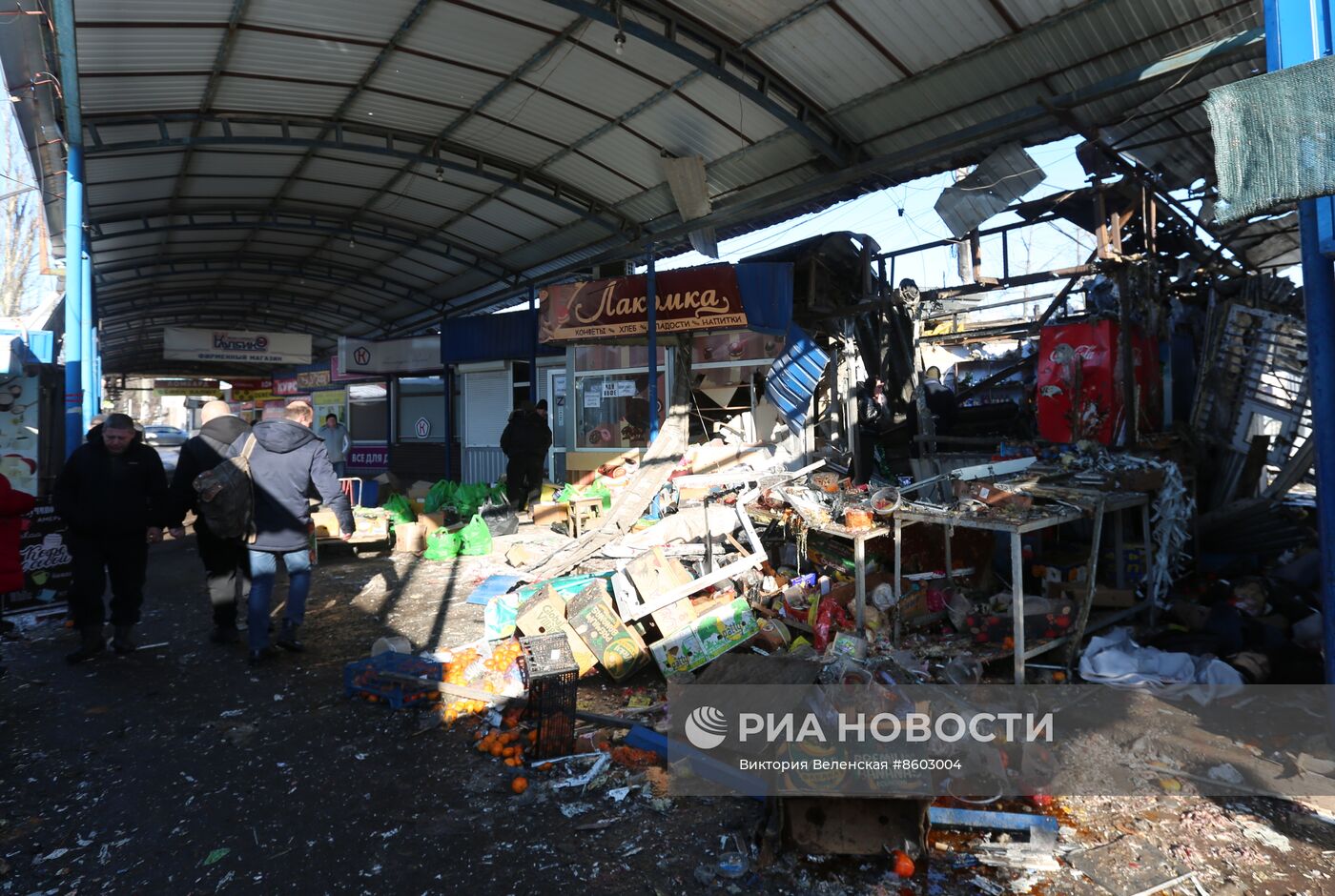 Последствия обстрела Донецка