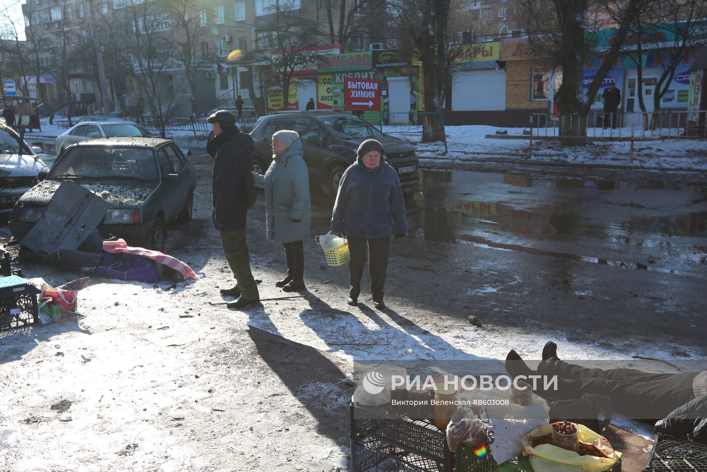 Последствия обстрела Донецка