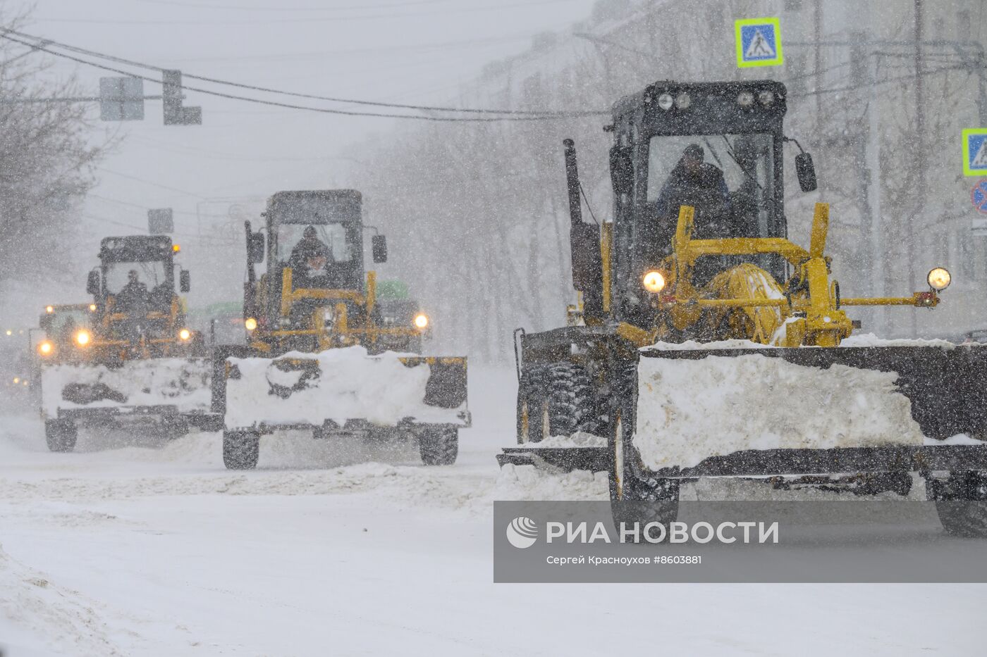 Снежный циклон на Сахалине