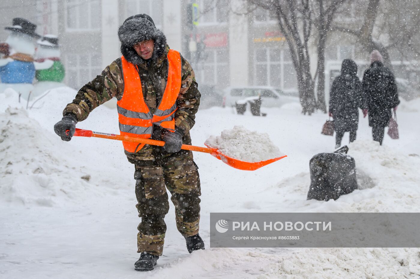 Снежный циклон на Сахалине