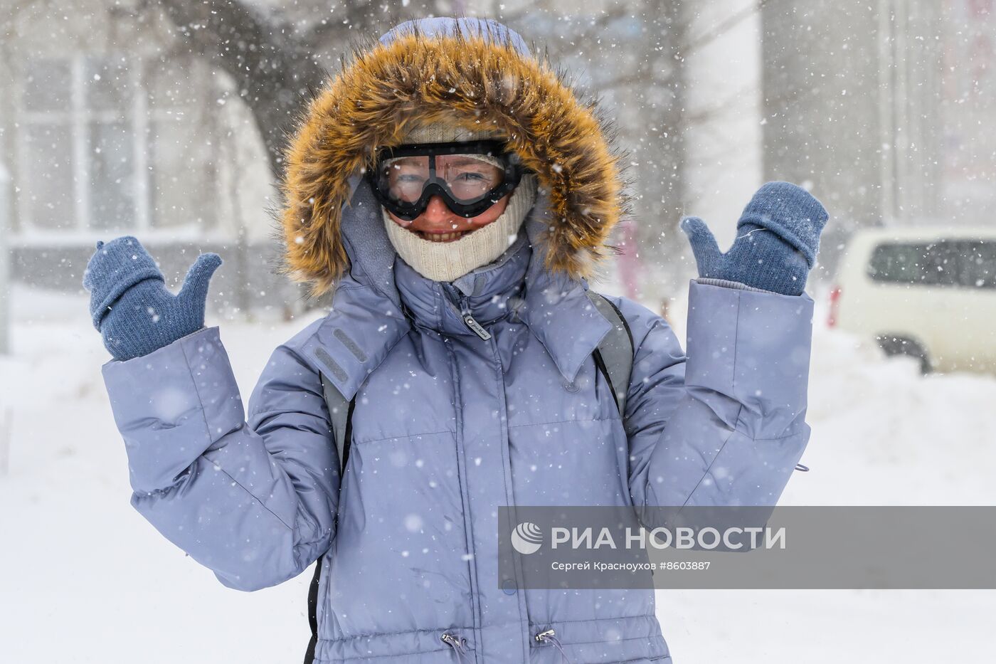 Снежный циклон на Сахалине