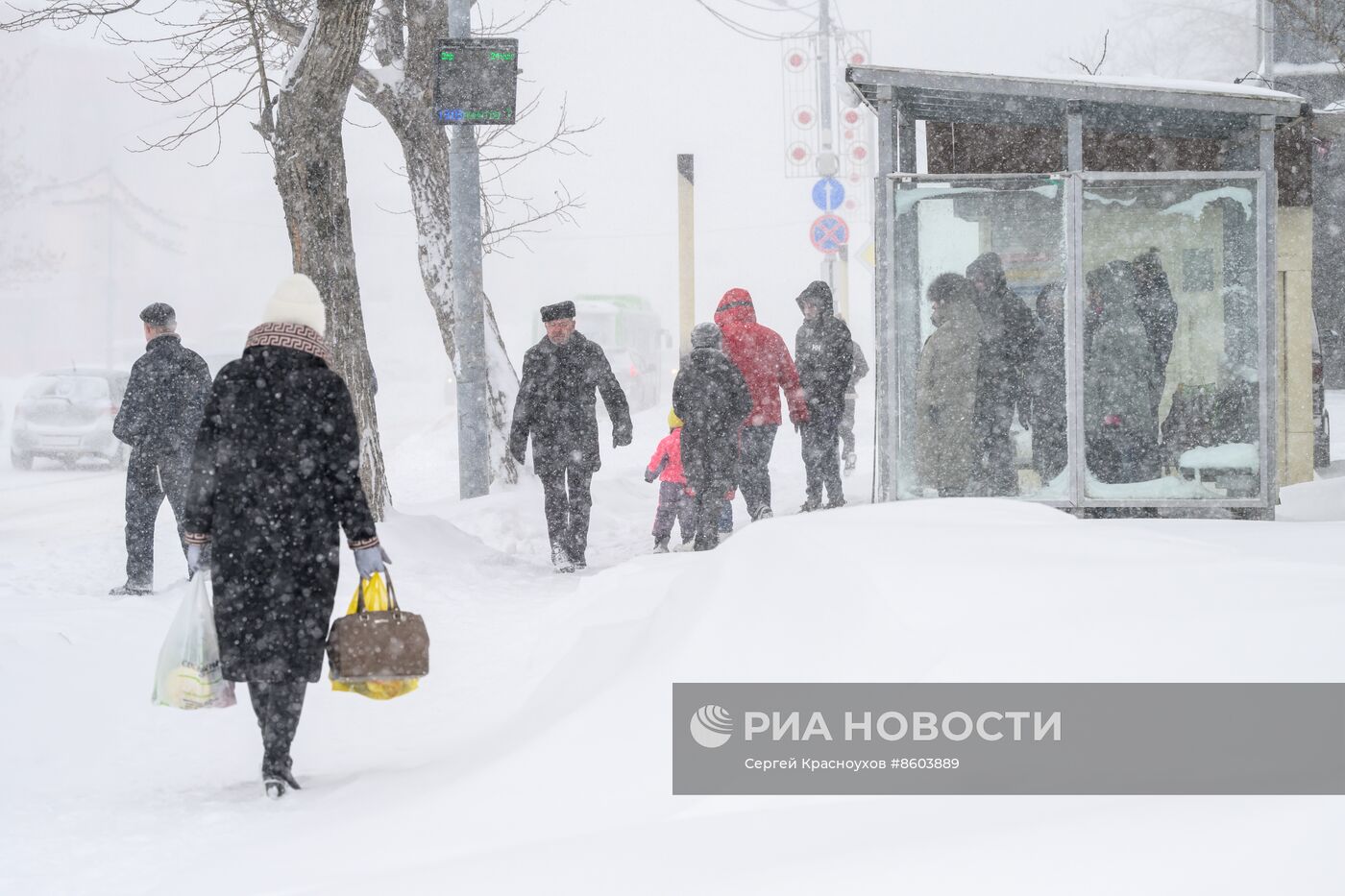 Снежный циклон на Сахалине