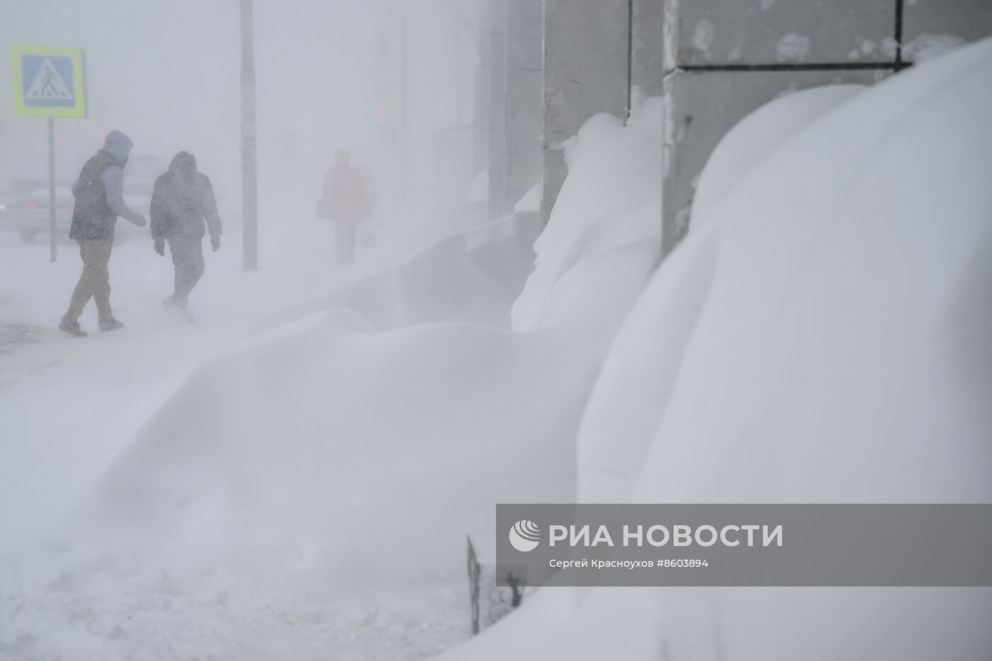 Снежный циклон на Сахалине