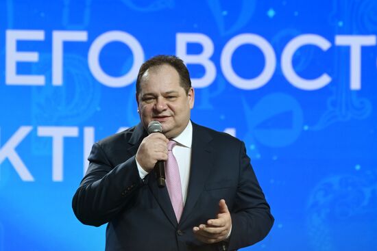 Международная выставка-форум "Россия"
Дальний Восток и Арктика. День региона
Торжественная церемония открытия Дня Дальнего Востока и Арктики, павильон №75
Ростислав Гольдштейн, губернатор Еврейской автономной области Место: Россия, Москва. Автор: Максим Блинов/РИА Новости. Выставка "Россия". Дальний Восток и Арктика. День региона