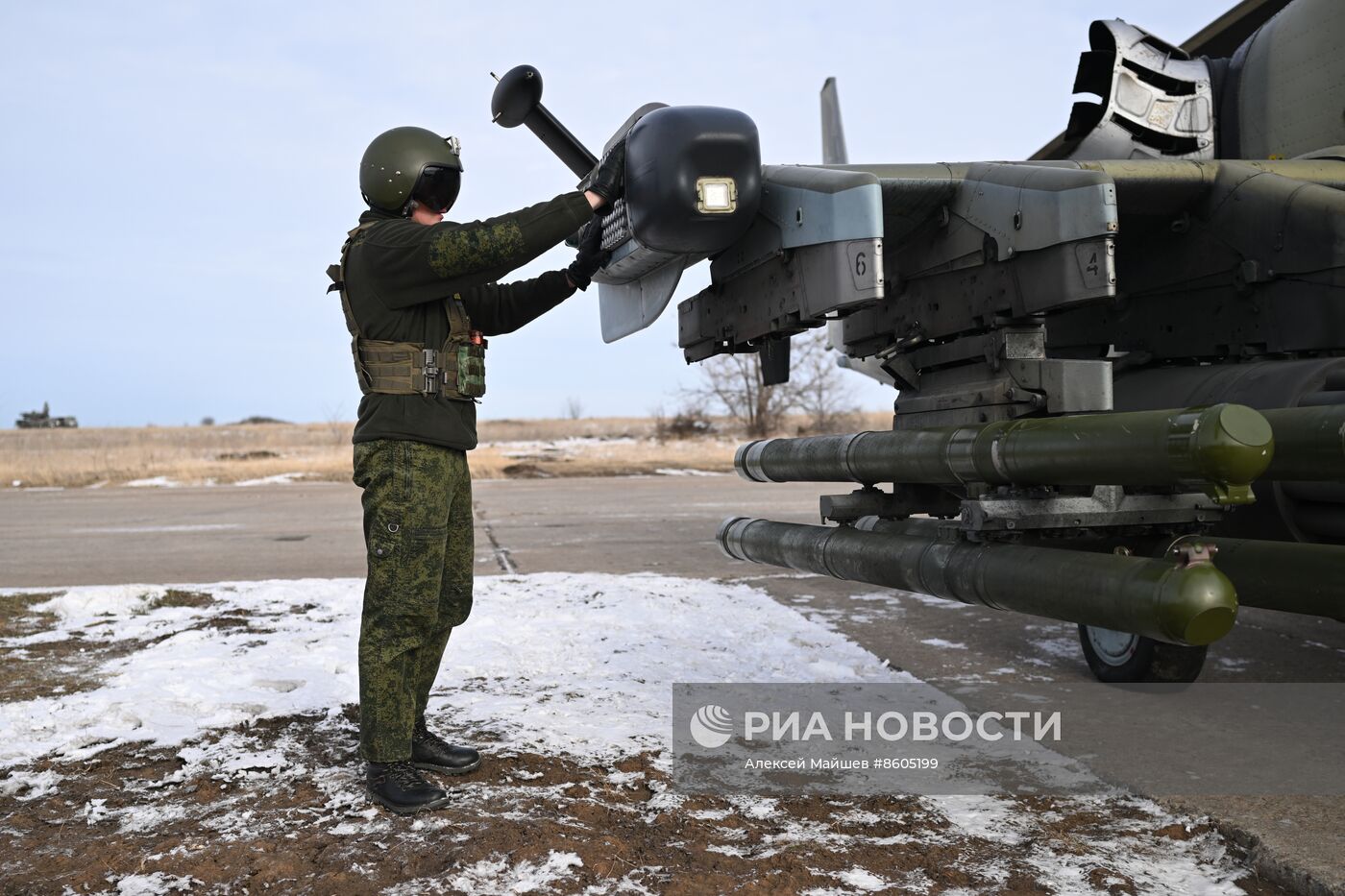 Работа разведывательно-ударных вертолетов Ка-52 в зоне СВО