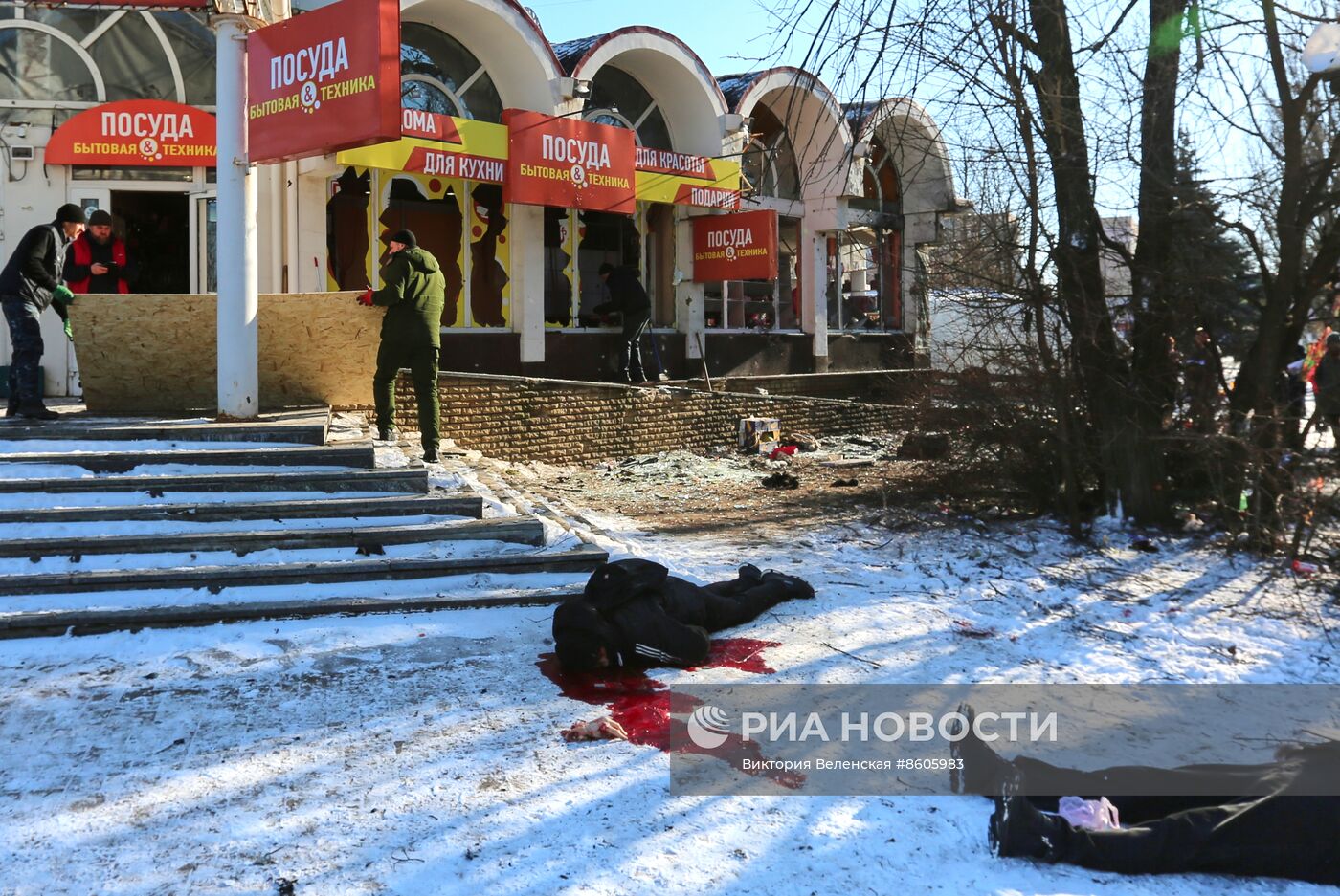 Последствия обстрела Донецка