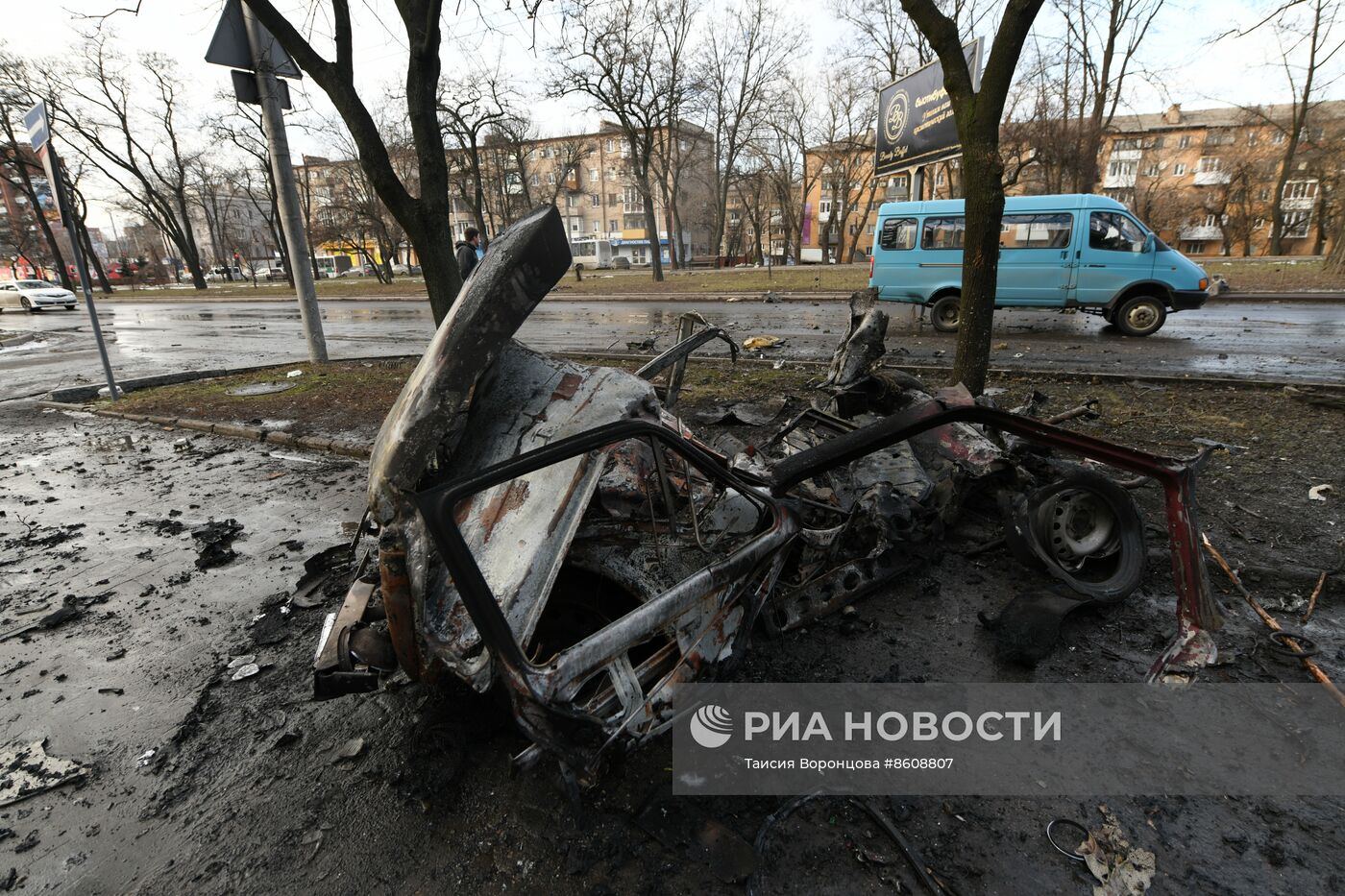 Последствия обстрела Донецка