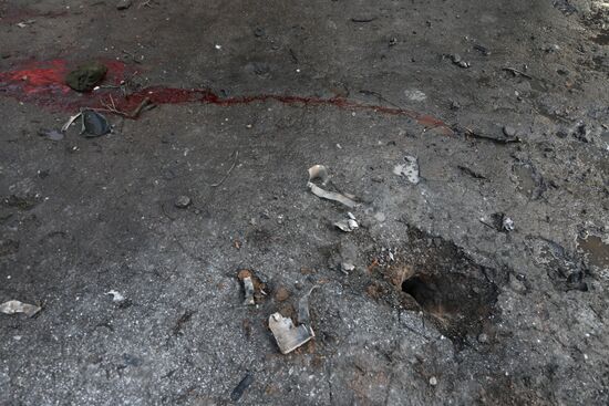 Последствия обстрела Донецка