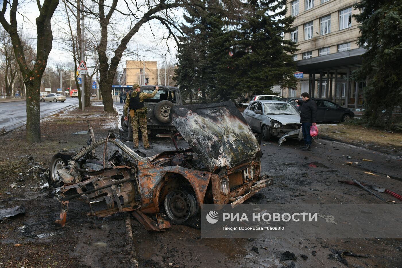 Последствия обстрела Донецка