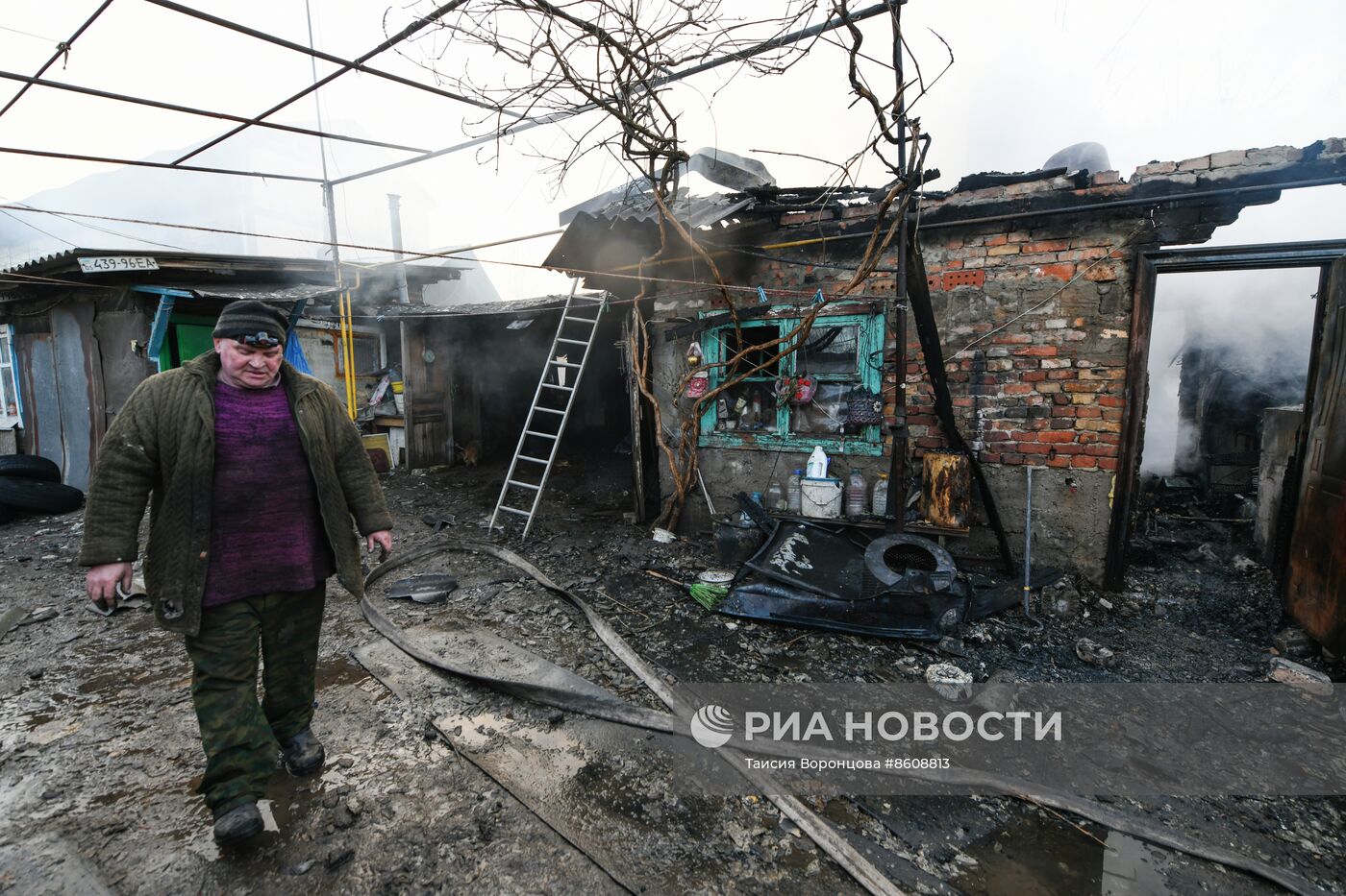 Последствия обстрела Донецка