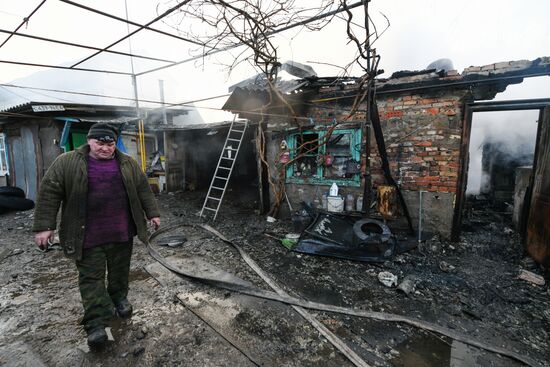 Последствия обстрела Донецка