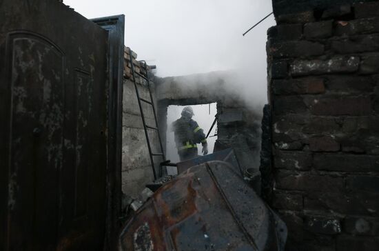 Последствия обстрела Донецка