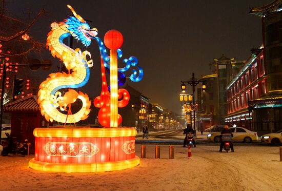 Город Шэньян перед китайским Новым годом