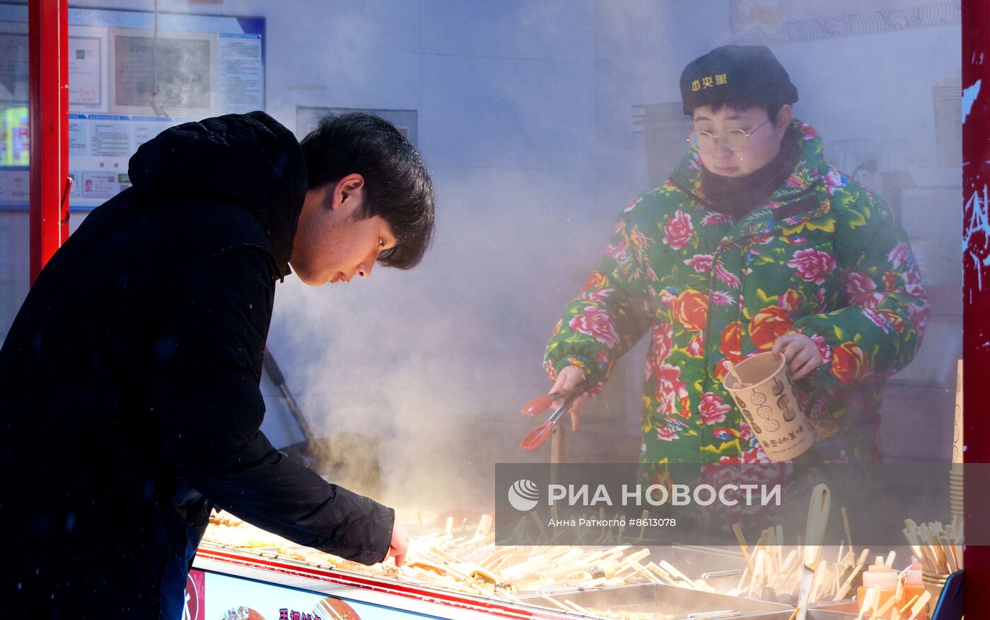 Город Шэньян перед китайским Новым годом