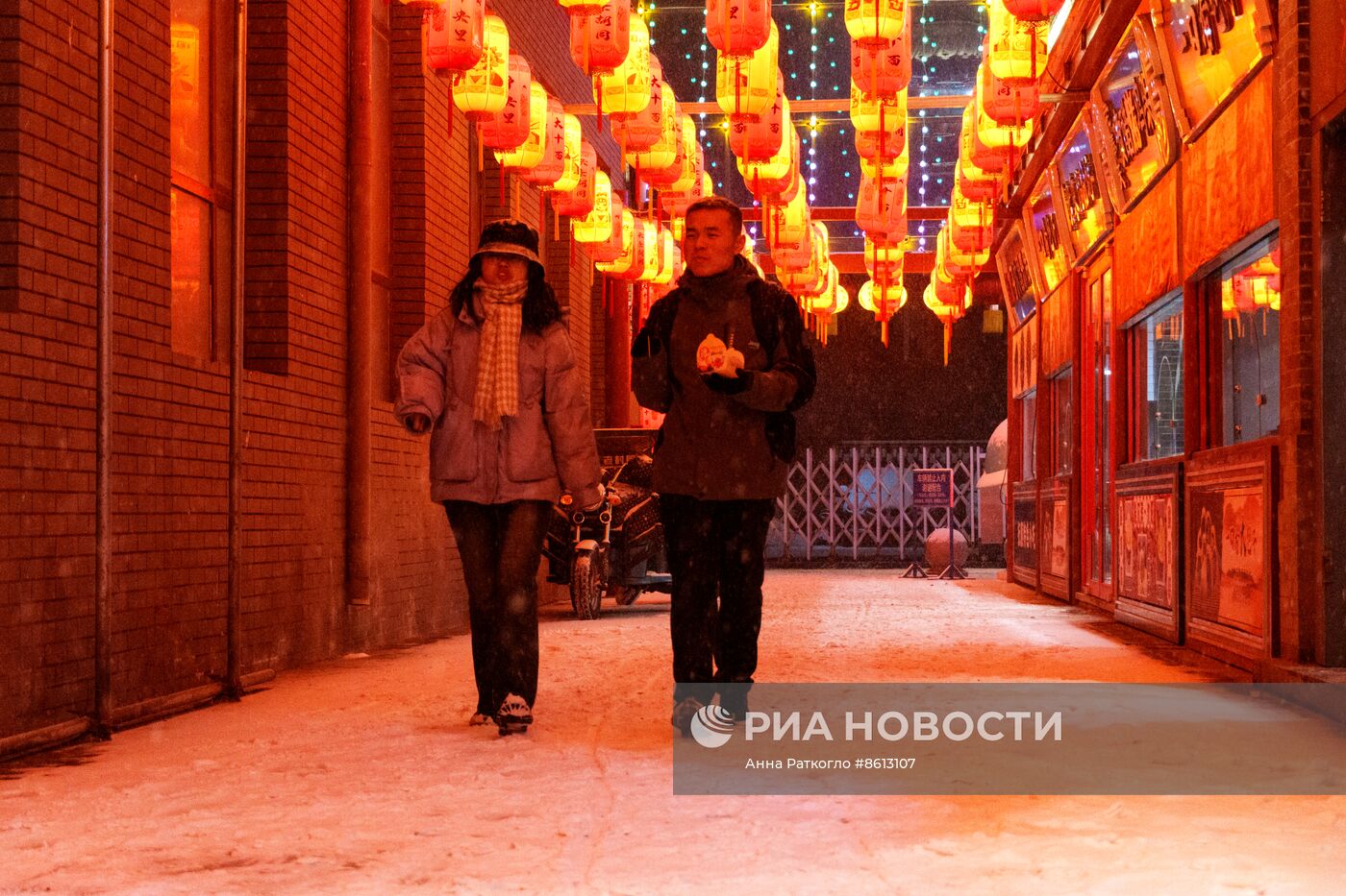 Город Шэньян перед китайским Новым годом